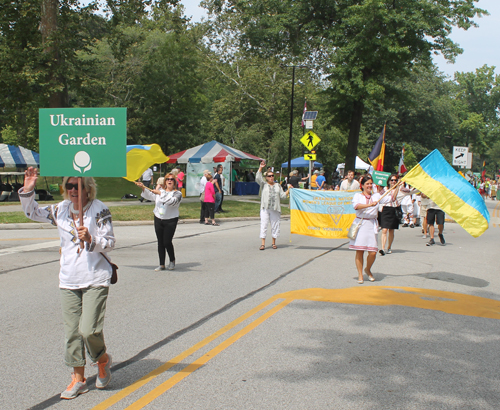 Ukrainian Cultural Garden members marching in the Parade of Flag on One World Day